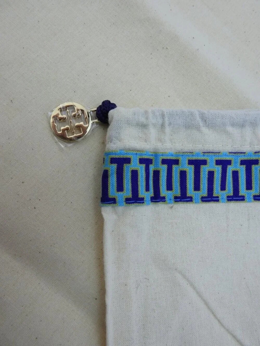Tory Burch Dust Bag Lot 2 Drawstring Shoe Handbag Storage Bags Logo Charms 24